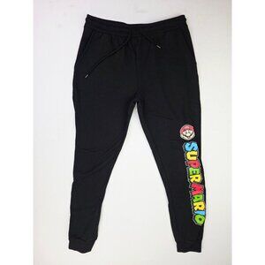 Super Mario Nintendo Size Medium Mens30" Inseam Pull Up Black Jogger Sweat Pants